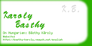 karoly basthy business card